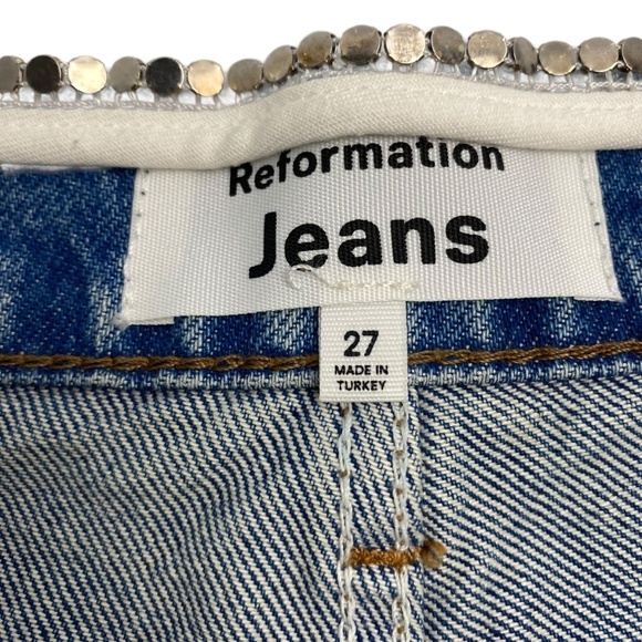 REFORMATION Stardust High Rise Straight Jeans in Colorado Wash Size 27 - Picture 6 of 13